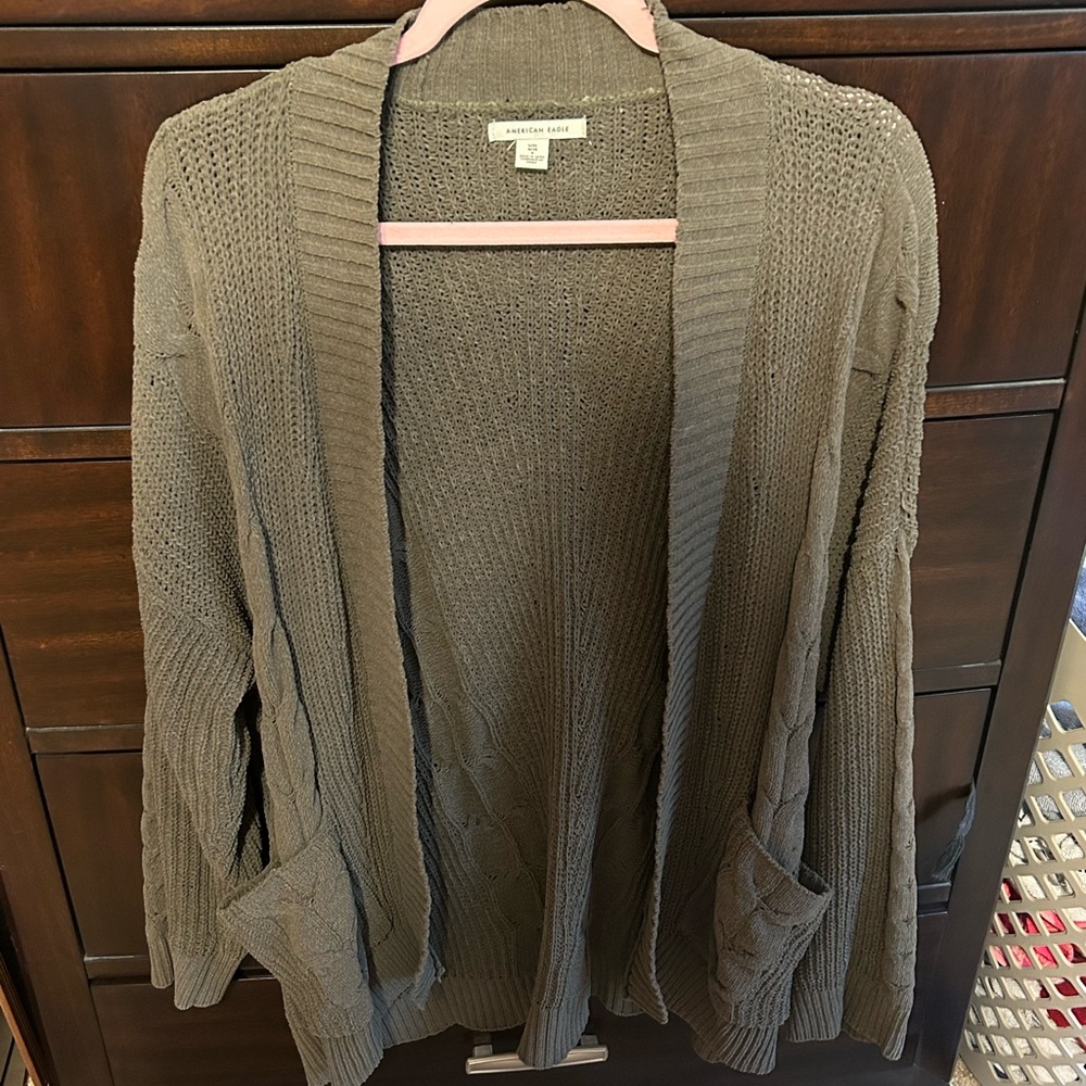 American Eagle green cardigan sweater